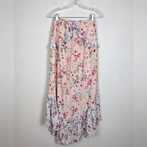 🆕 MINKPINK Sherbert Spliced Multi Skirt Cotton floral high low size xs